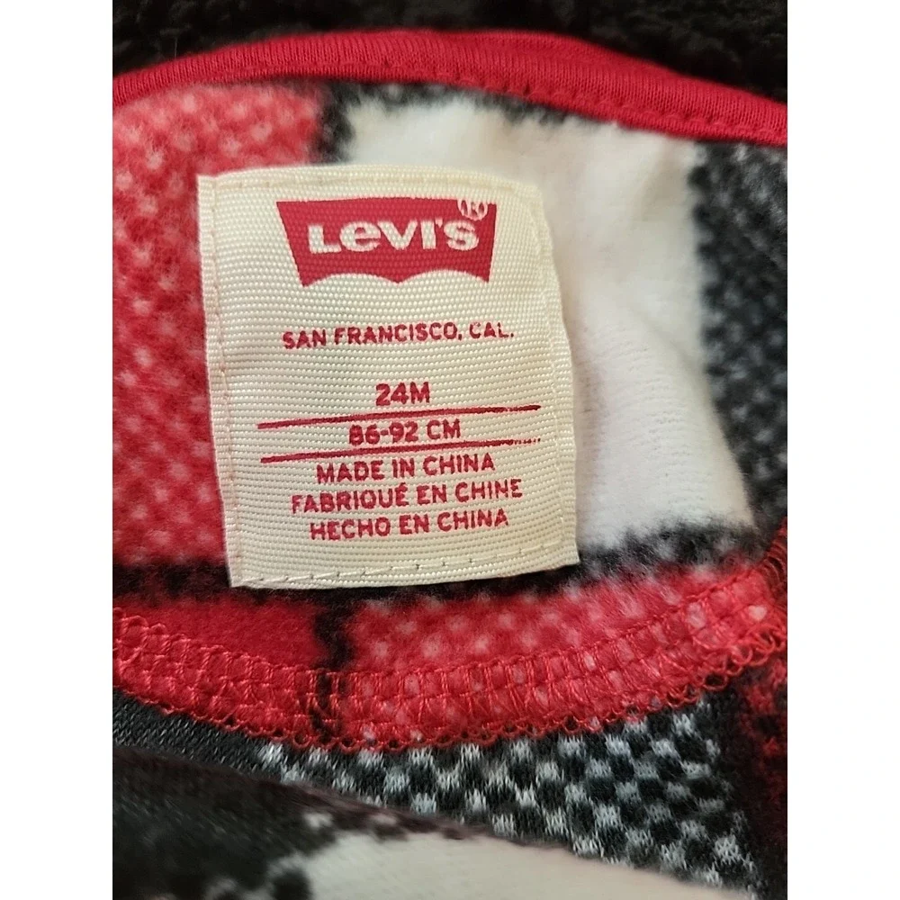 NWT Levi's Baby 24 months 3 Piece‎ Outfit Set Plaid Hoodie Top Pants